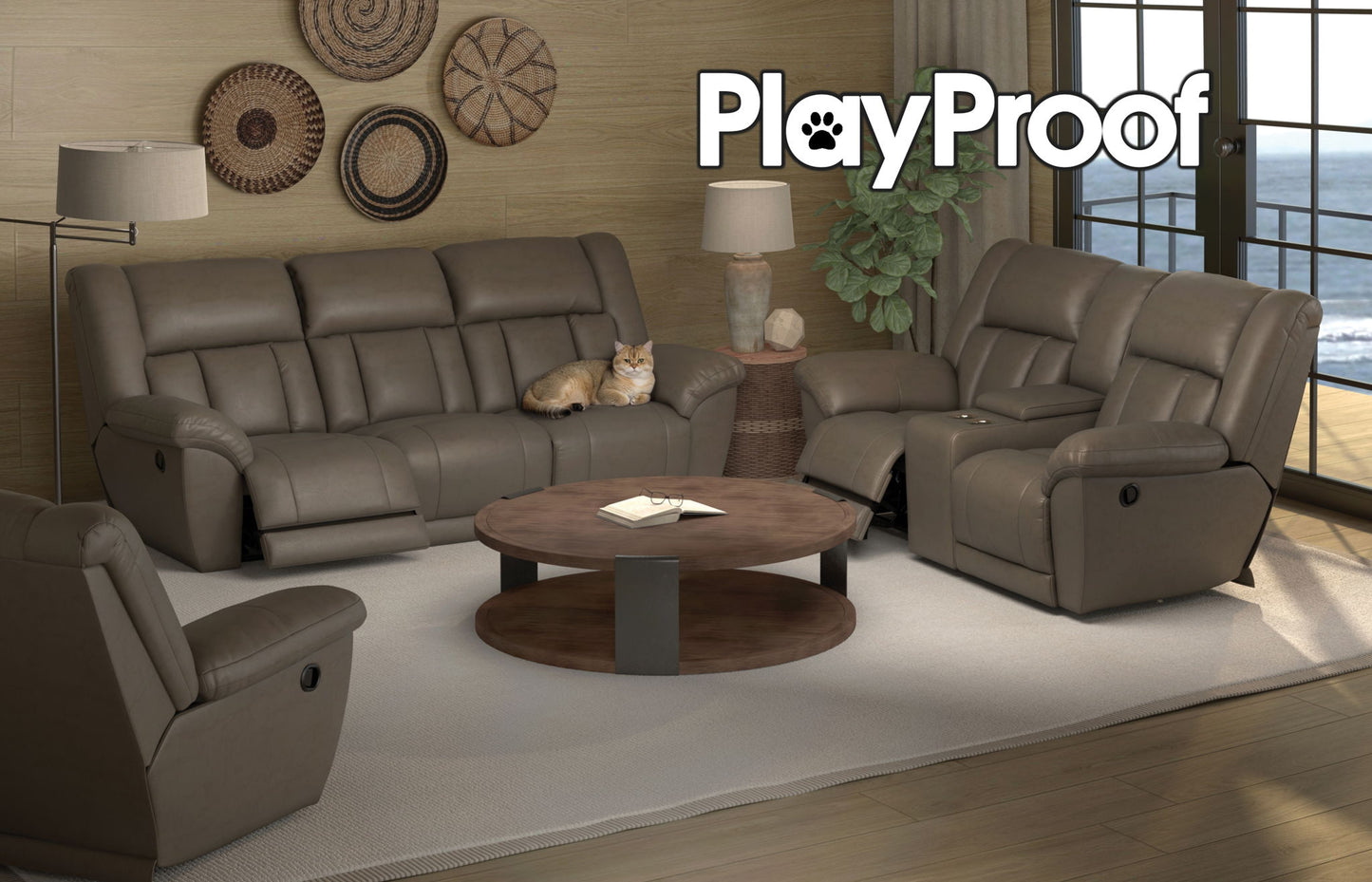 Sentinel - Lay Flat Reclining Sofa With Extended Ottoman