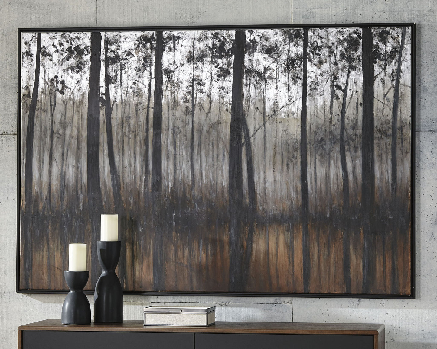 Philyra - Wall Art - Black / Orange / Silver