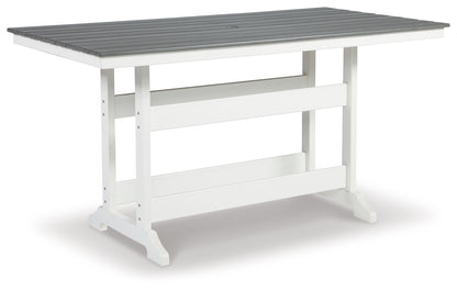 Transville - RECT COUNTER TABLE W/Umb OPT - Gray / White