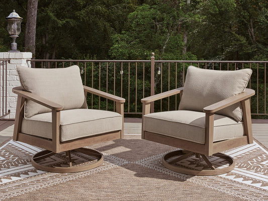 Harmony Headlands - Swivel Lounge With Cushion - Natural / Gray