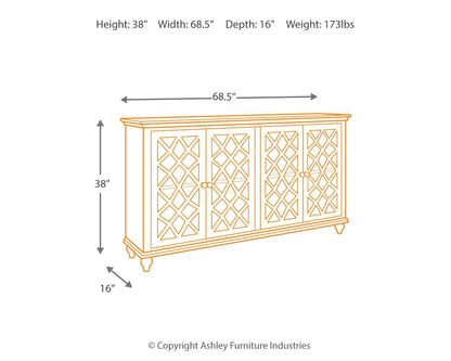 Mirimyn - Accent Cabinet - Vintage Finish - Antique Teal