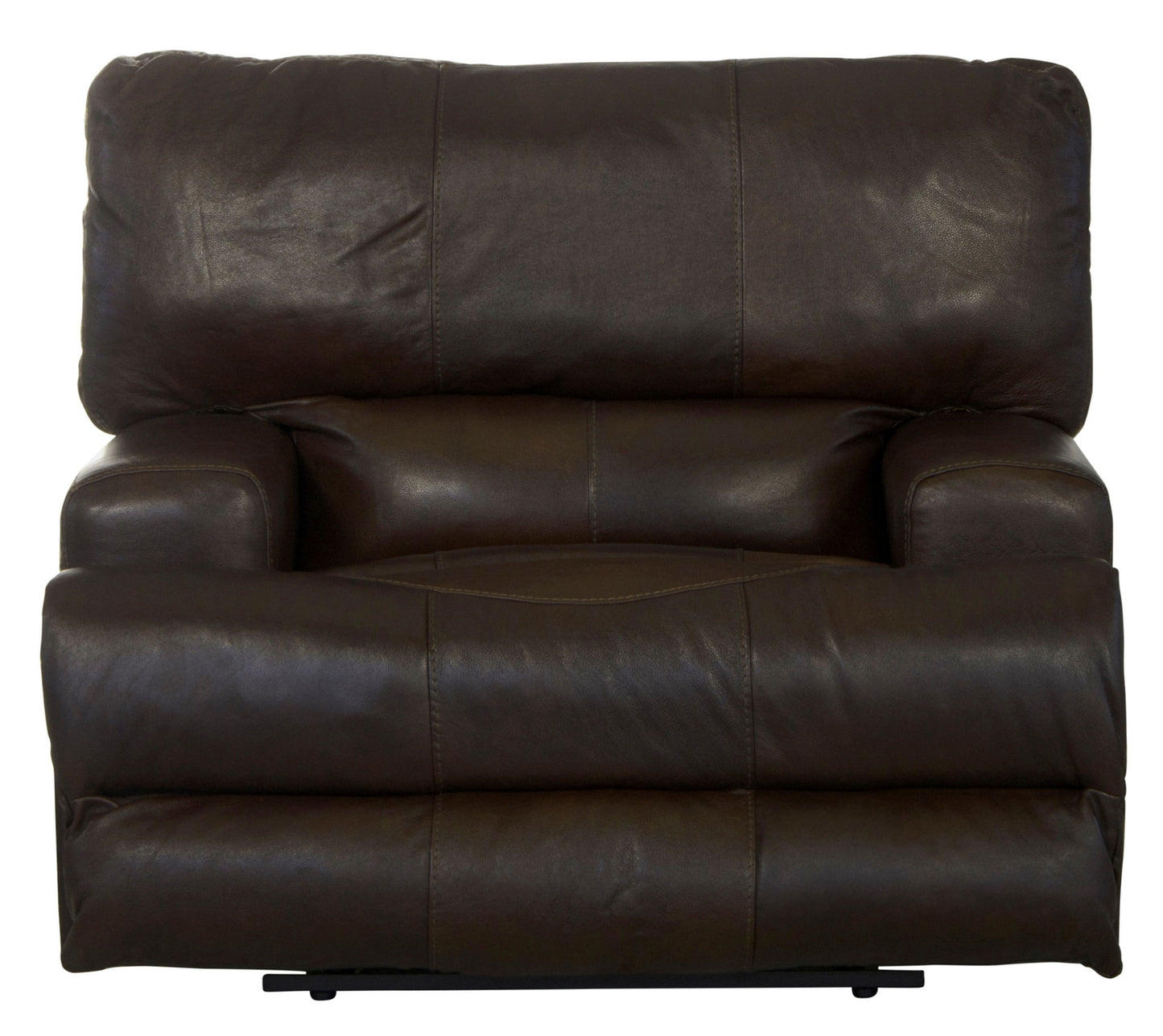Wembley - Italian Leather Match Power Lay Flat Recliner With Power Adjustable Headrest - Chocolate