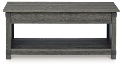 Freedan - Rect Lift Top Cocktail Table - Grayish Brown