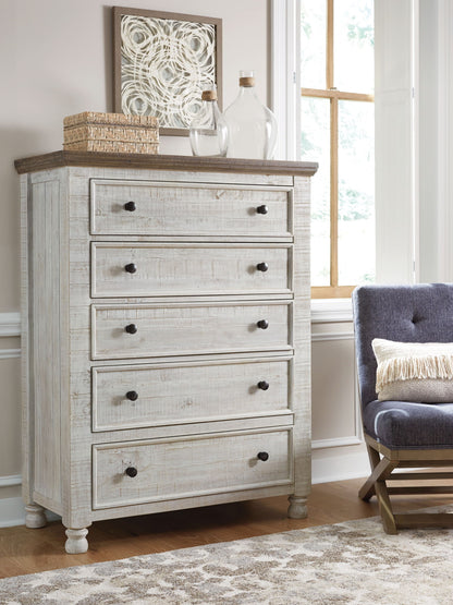 Havalance - Five Drawer Chest - White / Gray