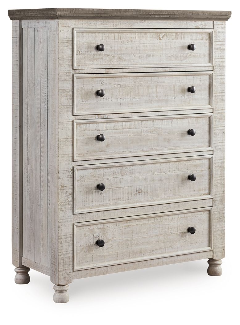 Havalance - Five Drawer Chest - White / Gray