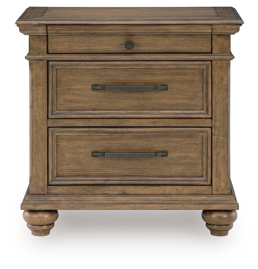 Karallin - Three Drawer Night Stand - Medium Brown