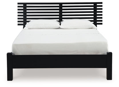 Danziar - Full Slat Panel Bed With Low Footboard - Black
