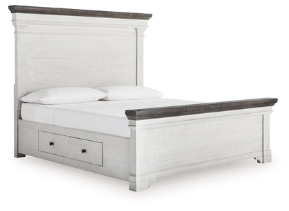 Havalance - King Panel Storage Bed - White / Gray