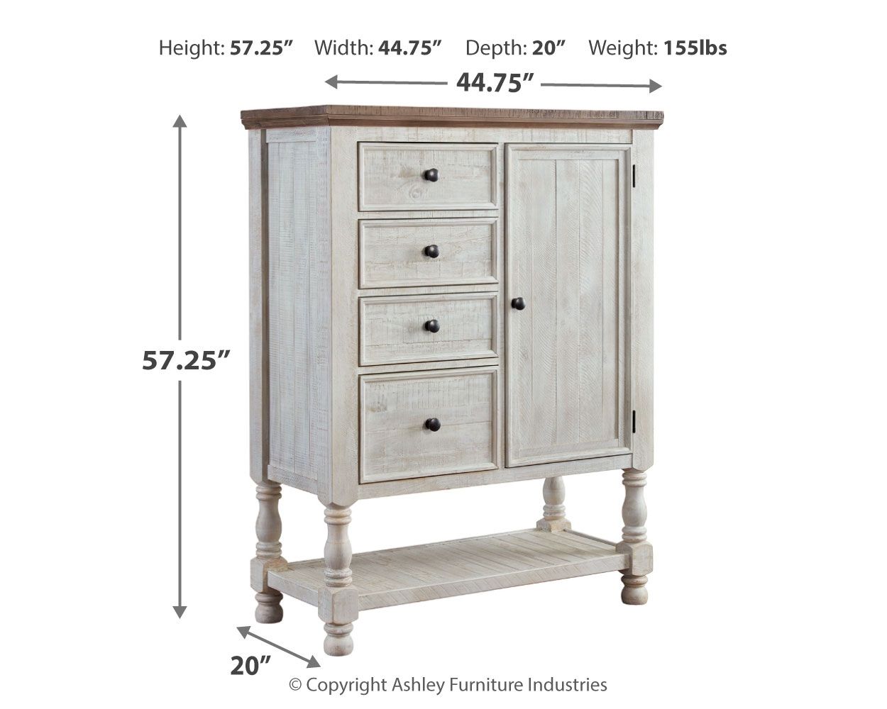 Havalance - Door Chest - White / Gray