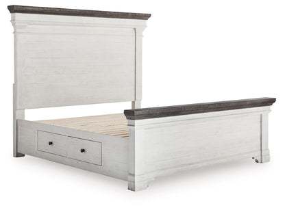 Havalance - King Panel Storage Bed - White / Gray