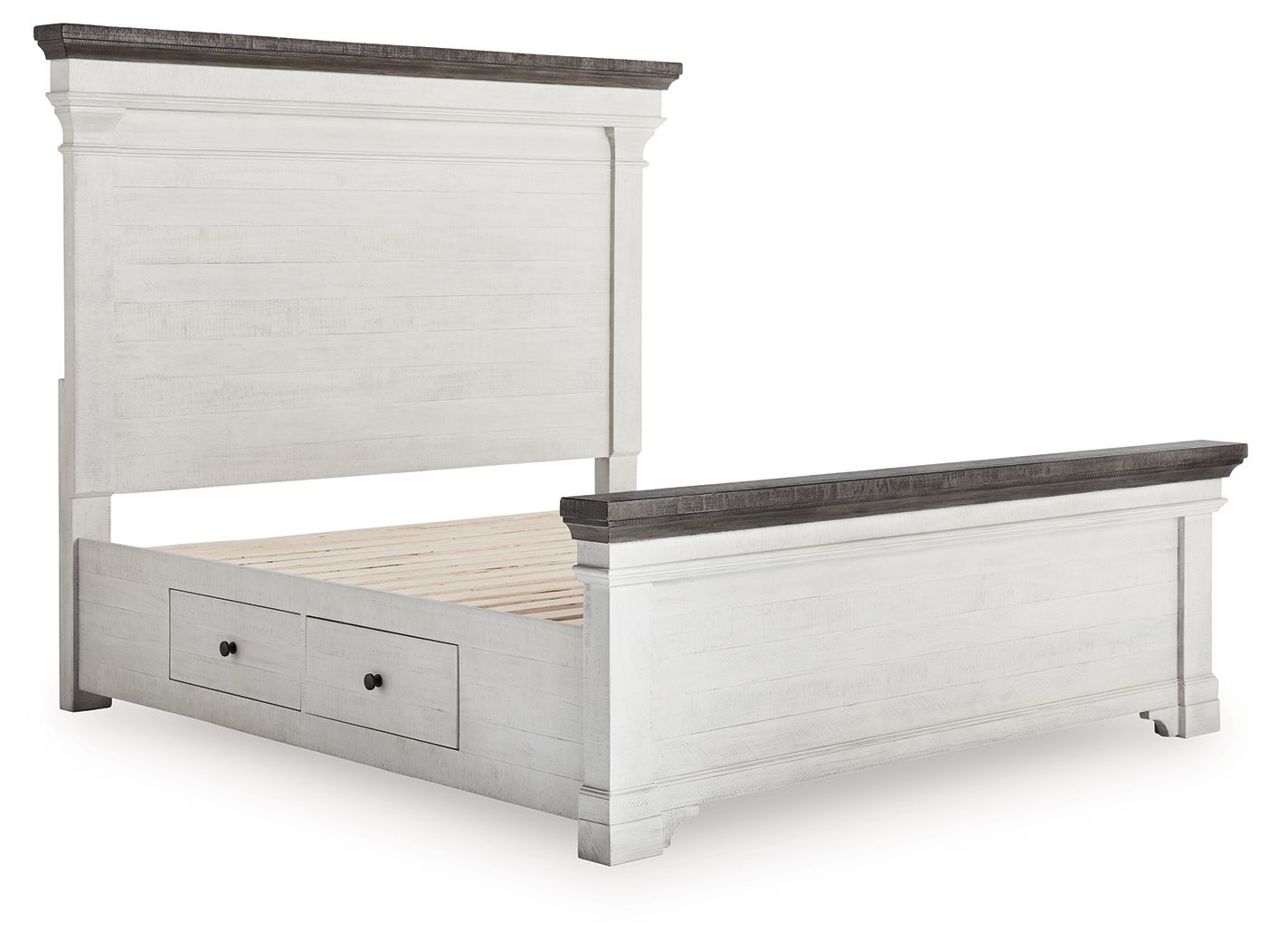 Havalance - Queen Panel Storage Bed - White / Gray