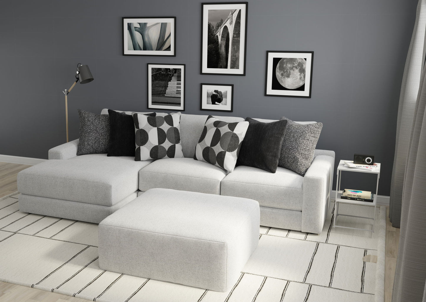 Arlo - Oversized Sofa Chaise With Cocktail Ottoman