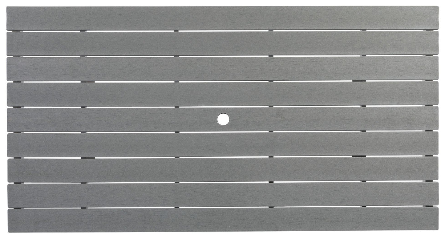 Transville - RECT COUNTER TABLE W/Umb OPT - Gray / White