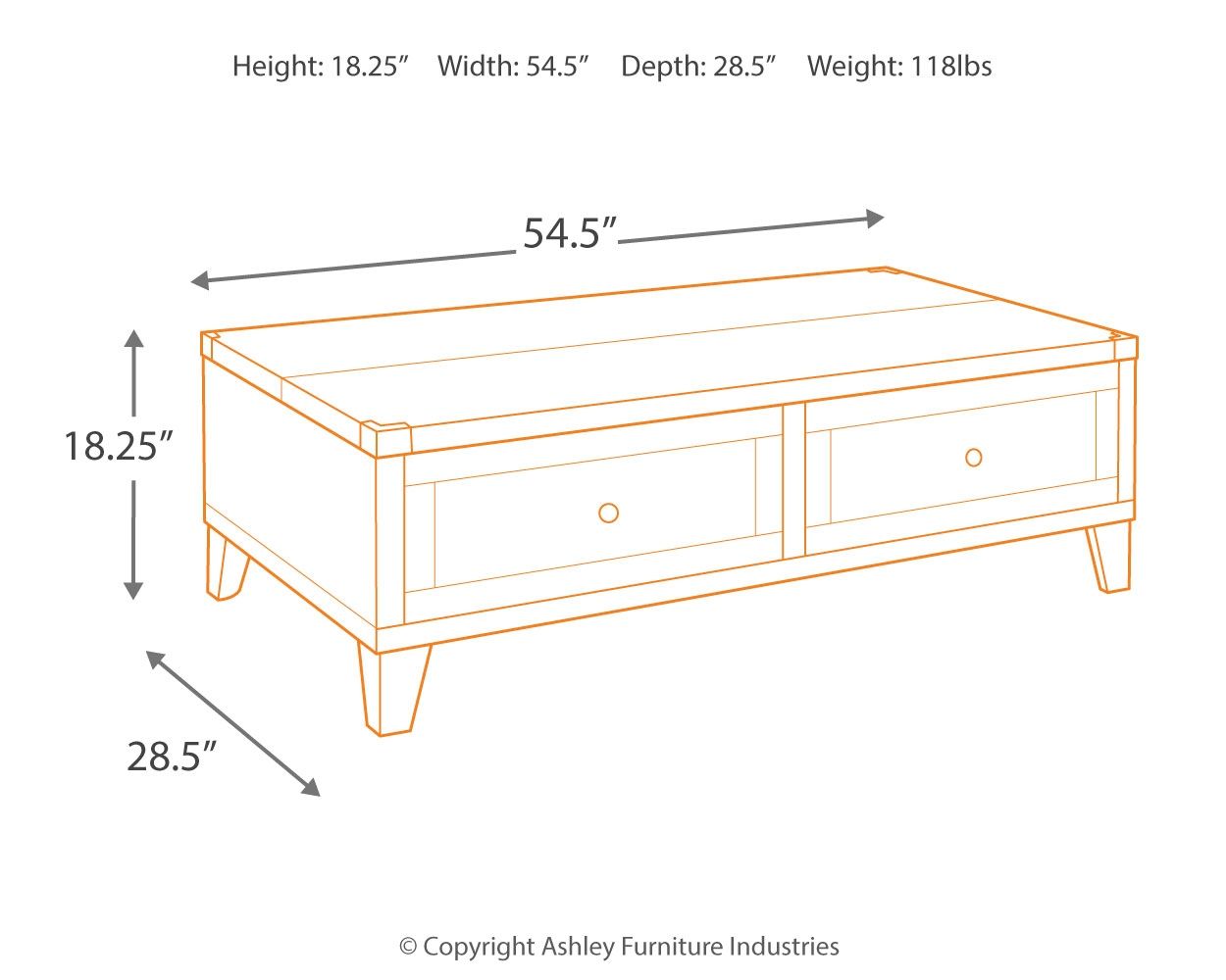 Todoe - Lift Top Cocktail Table - Dark Gray