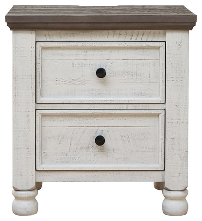 Havalance - Two Drawer Night Stand - White / Gray