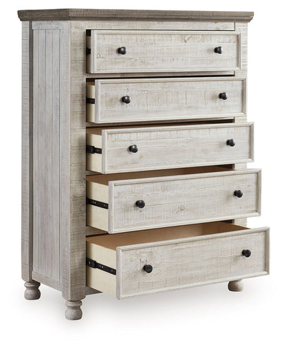 Havalance - Five Drawer Chest - White / Gray