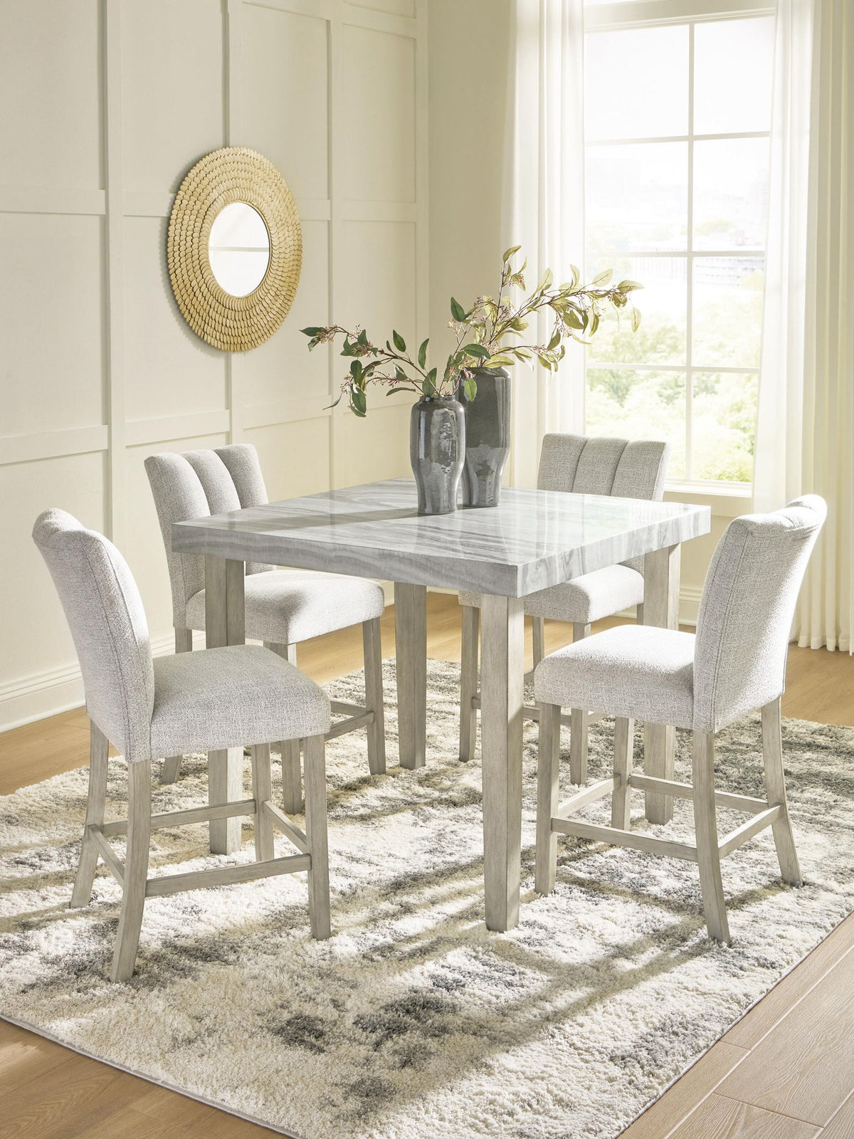 Larawyn - 5 Pc. - Counter Height Dining Table And 4 Barstools - Bisque