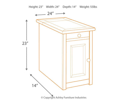 Tyler Creek - Chair Side End Table - Grayish Brown / Black