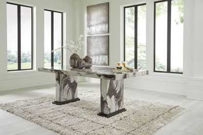 Jeshina - Dining Table - Dark Brown / Beige