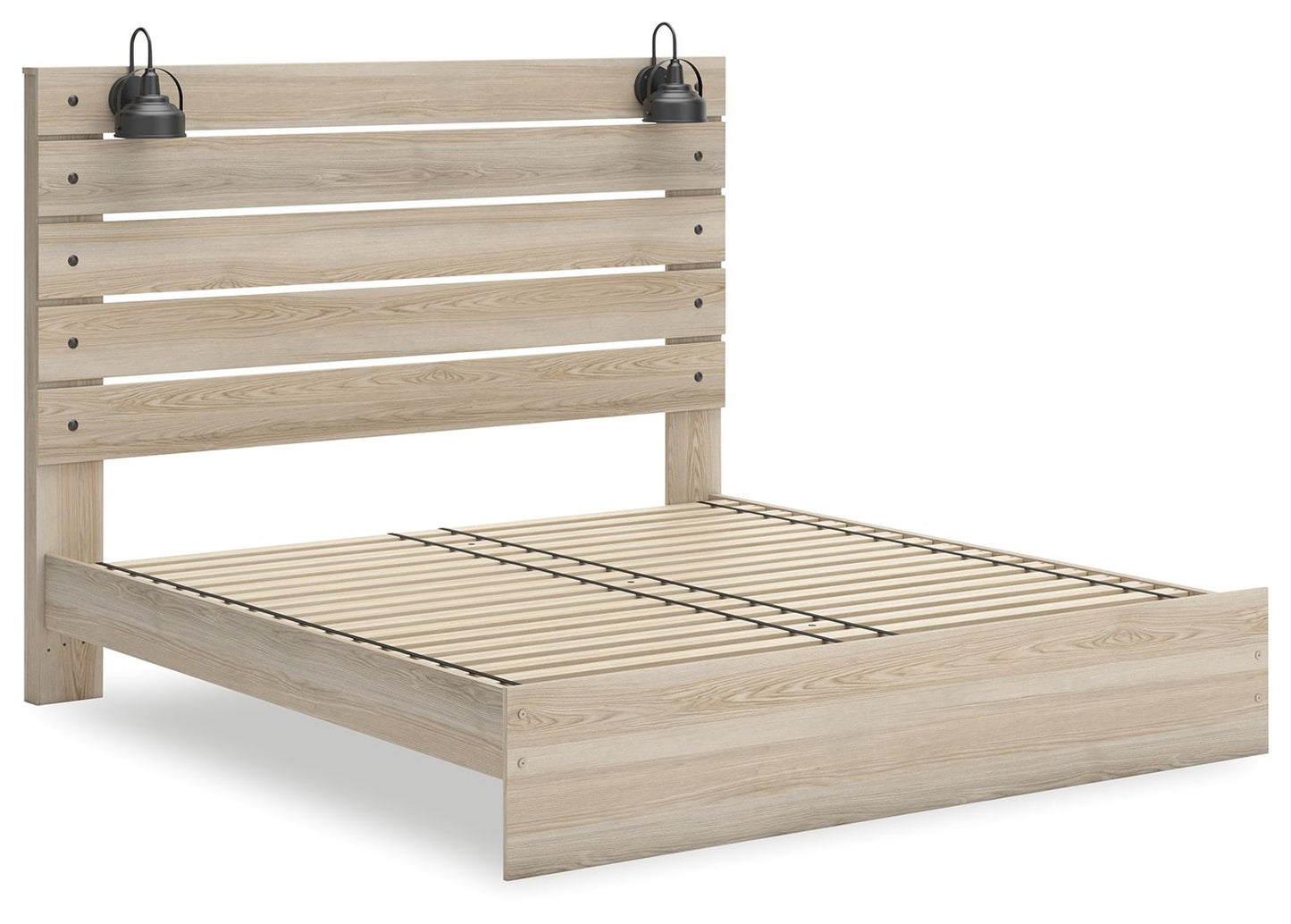 Senbry - King Panel Bed With Side Storage - Tan